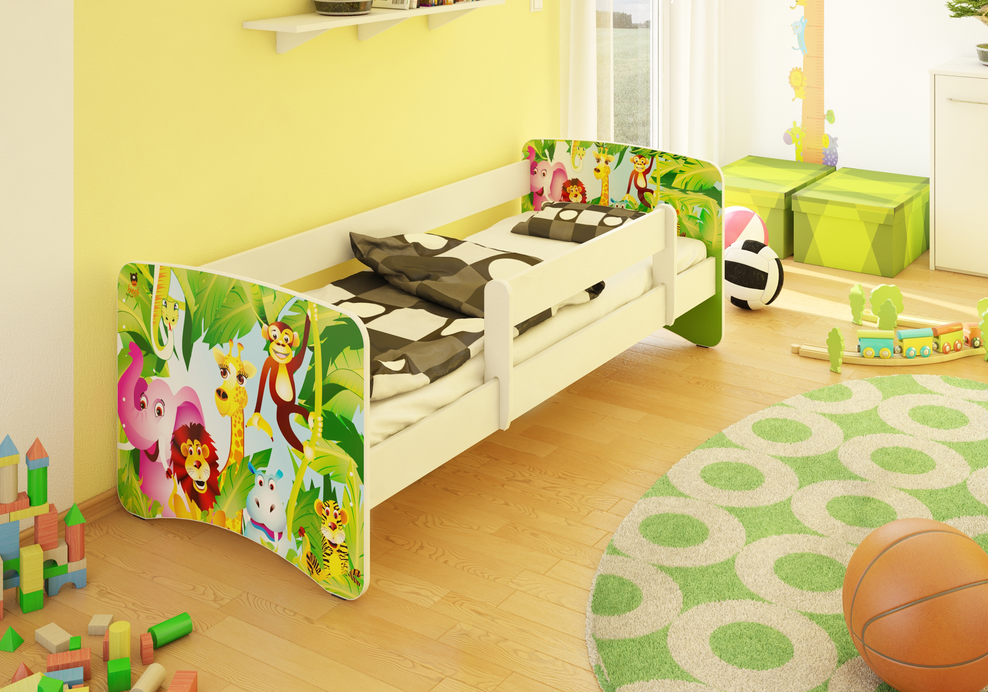 Best For Kids Kinderbett 90x200 Bett Jugendbett mit Rausfallschutz  